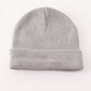 Grey ribbed basic knit beanie