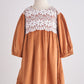 Carmel velvet lace girl dress