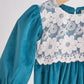 Teal velvet lace girl bubble