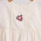 White hand embroidery lace dress