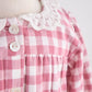 Pink gingham flannel lace  dress