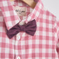 Pink gingham boy flannel button down shirt