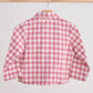 Pink gingham boy flannel button down shirt