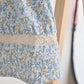 Blue floral corduroy lace dress