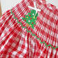 Red christmas tree hand smocked gingham dress