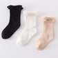 Beige Knit lace girls socks