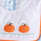 Blue plaid pumpkin embroidery boy set