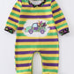 Mardi Gras stripe boy romper