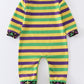 Mardi Gras stripe boy romper