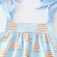 Blue sailboat print girl dress