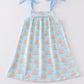 Blue sailboat print girl dress