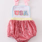 Pink sequin USA french knot girl bubble