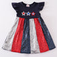 Navy Patriotic star sequin ruffle dress