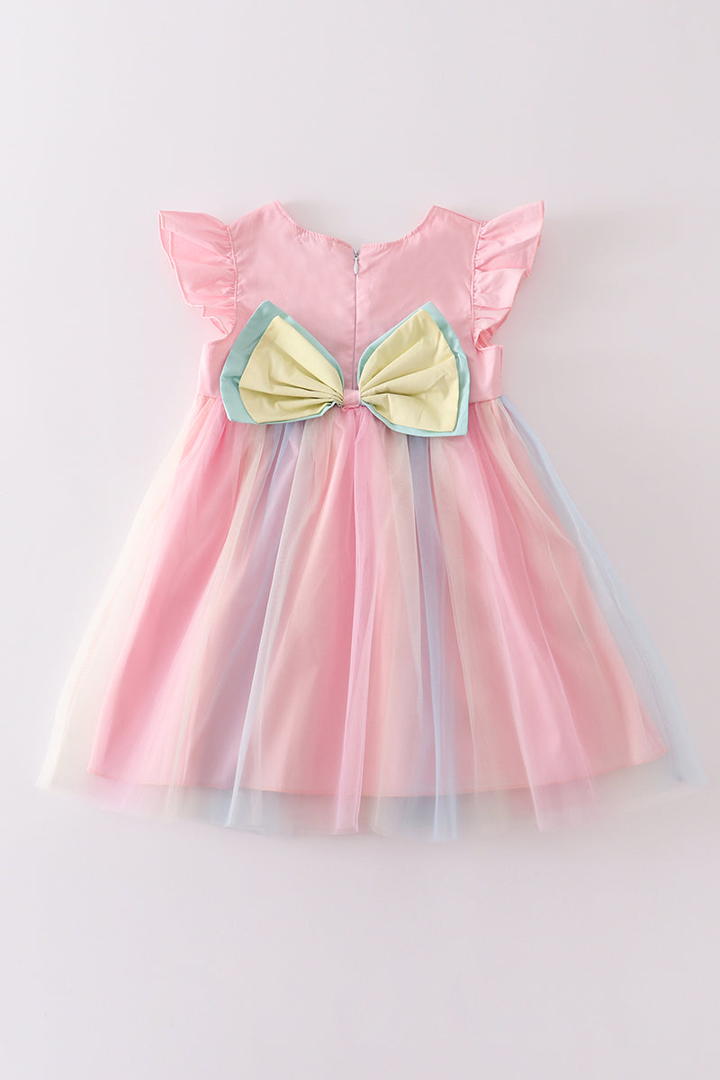 Rainbow unicorn ruffle dress