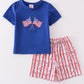 Blue Patriotic flag boy set