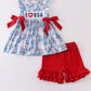 I love USA patriotic embroidery girl set