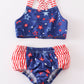 Navy Patriotic star print 2pc girl swimsuit