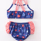 Navy Patriotic star print 2pc girl swimsuit