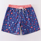 Navy Patriotic star print men swim trunks