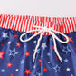 Navy Patriotic star print men swim trunks