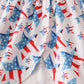 Red patriotic star flag print girl set