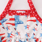 Red patriotic star flag print baby set