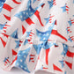 Red patriotic star flag print baby set