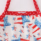 Red patriotic star flag print dress