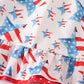 Red patriotic star flag print dress