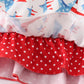 Red patriotic star flag print dress