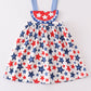 Patriotic star print watermelon applique dress