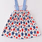 Patriotic star print watermelon applique dress