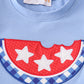 Patriotic star print watermelon applique boy set