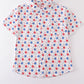 Red patriotic star print men shirt