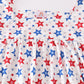 Red patriotic star print women dress