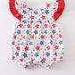 Red patriotic star print girl bubble