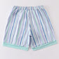 Blue stripe men swim trunks