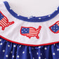 Blue patriotic flag applique dot dress