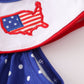 Blue patriotic flag applique dot dress