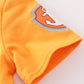 Orange character applique boy top