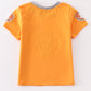 Orange character applique boy top