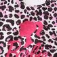 Pink barbie print leopard girl swimsuit