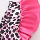 Pink barbie print leopard girl swimsuit