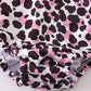 Pink barbie print leopard girl swimsuit