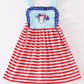 Blue patriotic cow applique strap dress