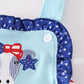 Blue patriotic cow applique strap dress