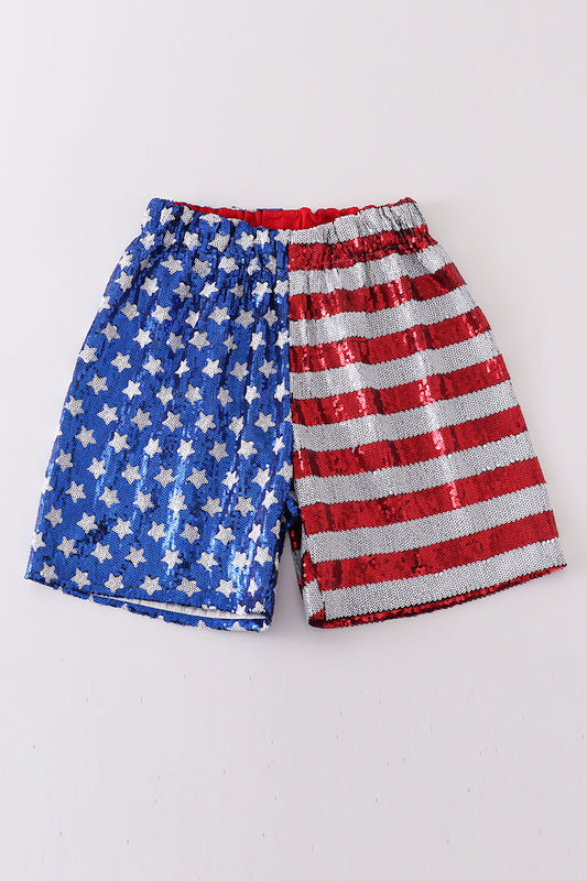 Patriotic sequin girl shorts