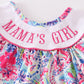 Pink floral print mama's girl embroidery dress