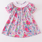 Pink floral print mama's girl embroidery dress