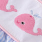 Blue whale embroidery seersucker girl set